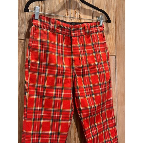 VINTAGE-INSPIRED STEWART TARTAN PLAID PANTS 60'S 70''S WOMEN'S 24HR LAUNDRY 26 N - Picture 2 of 9